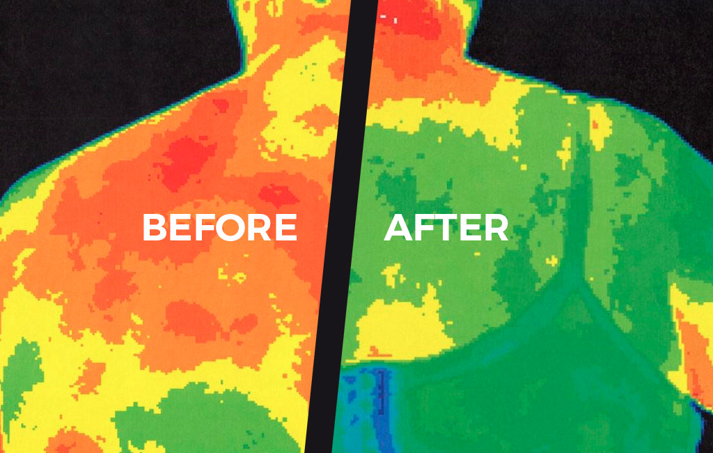 Before and after using the Energy Enhancement System. Before and after EES thermal imaging